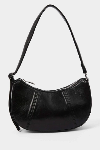 Women Black Shoulder Bag Elegant Large Daily Handbag Tote with Adjustable Strap